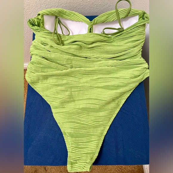 Matte Collection Swimsuit - Lime Green One Piece Swimsuit. - Picture 4 of 8